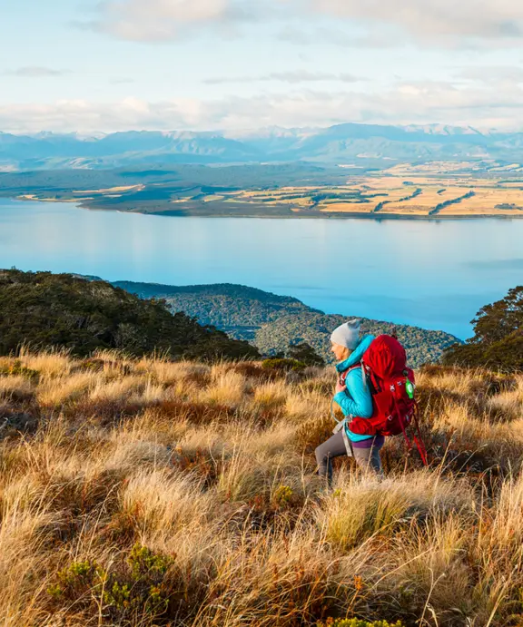 Backpacker hiking
